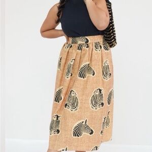 SIKA x Anthropologie Zebra Print Skirt Size 6
